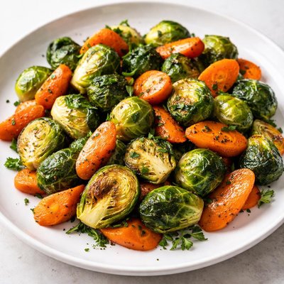 Brussels sprouts and carrots