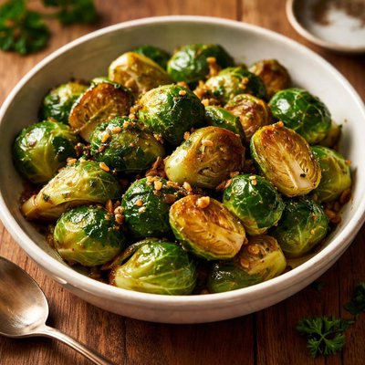 Brussels sprouts in garlic and butter