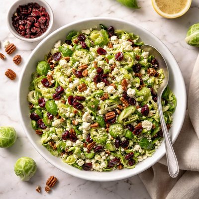Brussels sprouts salad with cranberries