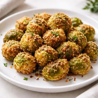 Brussels sprouts with batter and bread crumbs
