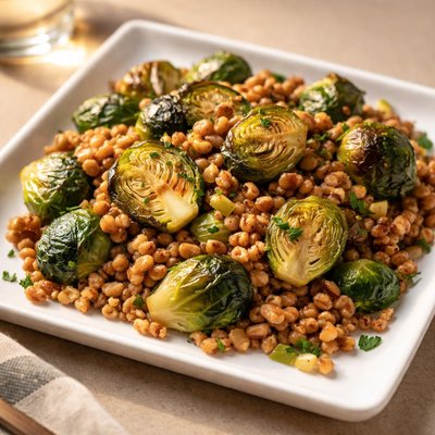 Brussels sprouts with farro