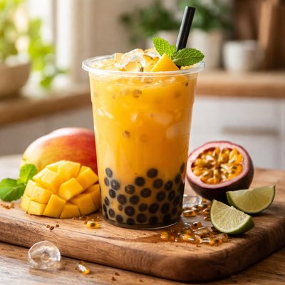 Bubble tea mango-maracuya
