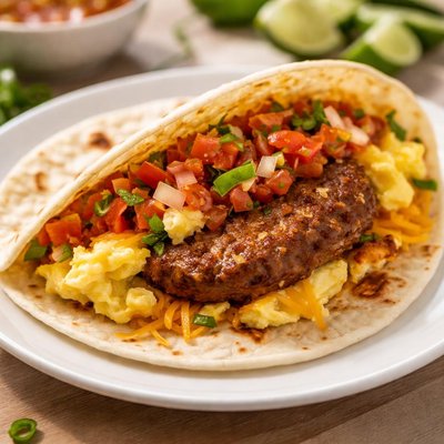 Buc-ees super sausage breakfast taco