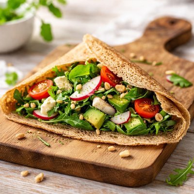 Buckwheat crepe with salad
