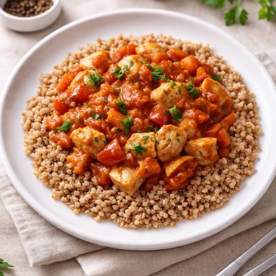 Buckwheat with sauce