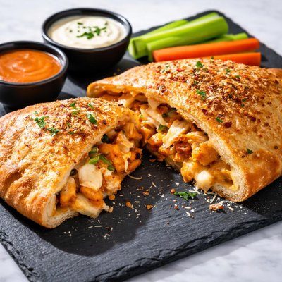Buffalo chicken calzone