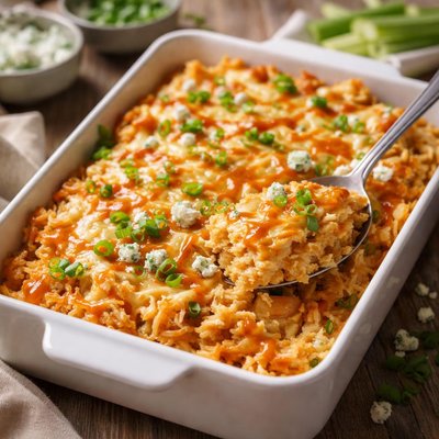 Buffalo chicken casserole