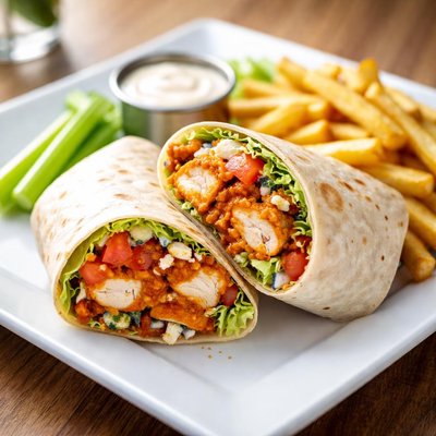 Buffalo chicken wrap from varsity club