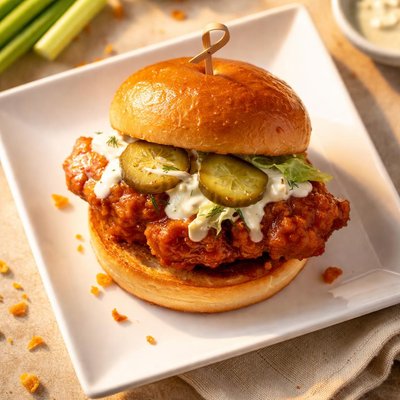 Buffalo spicy chicken slider