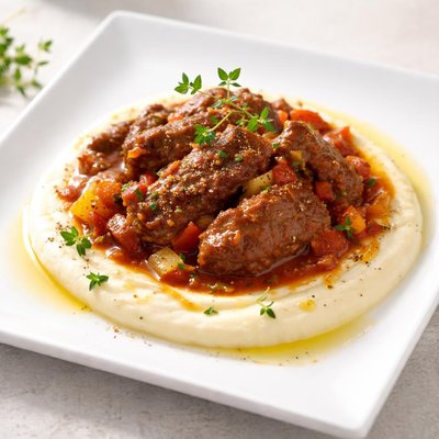 Buffara with potato cream