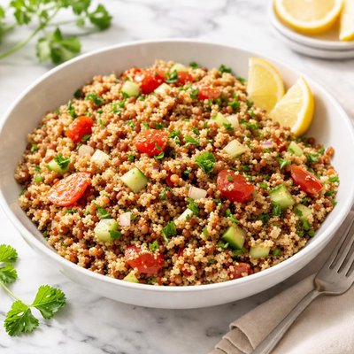 Bulgar with lentils and quinoa