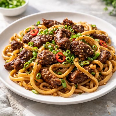 Bulgogi beef with udon noodles