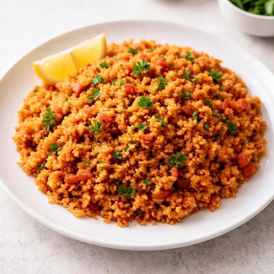Bulgur with tomato sauce