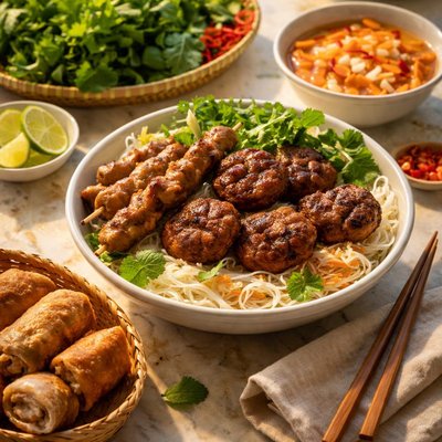 Bun cha hanoi nem nuong