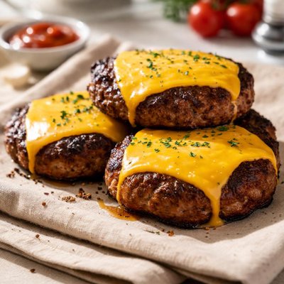 Burger patties with cheese