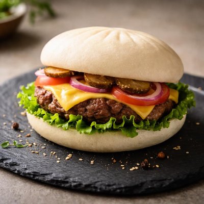 Burger steamed