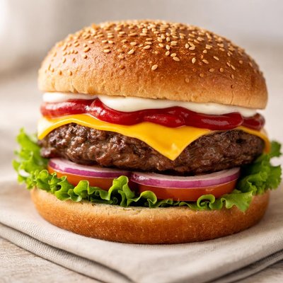 Burger wheat bun mayo catsup