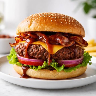 Burger with barbecue sauce
