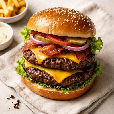 Burger with double patty