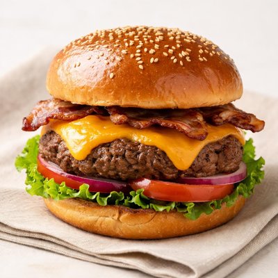 Burger with smoked cheddar