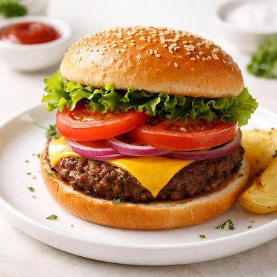 Burger with tomato