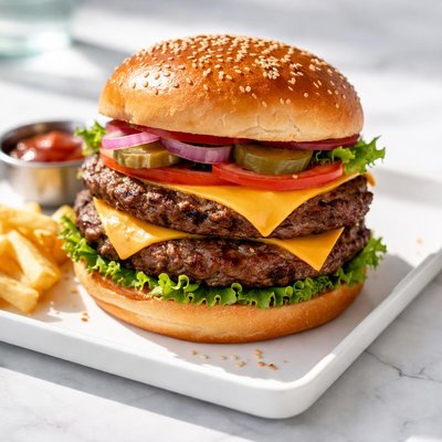 Burger with two patties