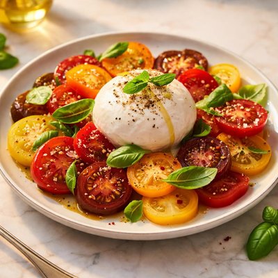 Burrata tomatoes