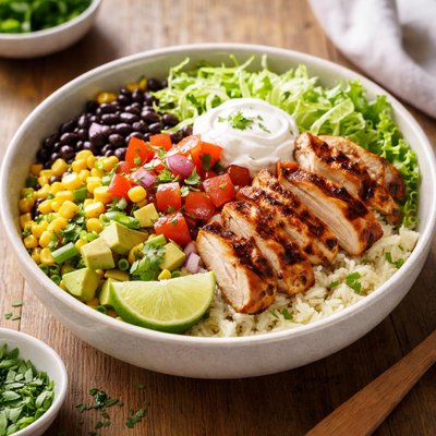 Burrito bowl with grilled chicken