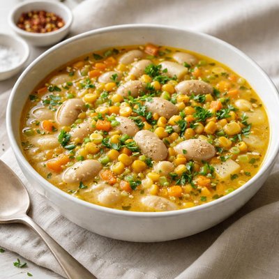 Butter bean and corn soup