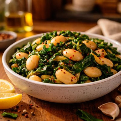 Butter beans with greens