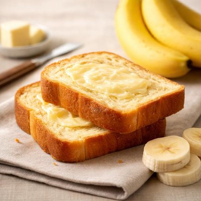 Butter bread and banana