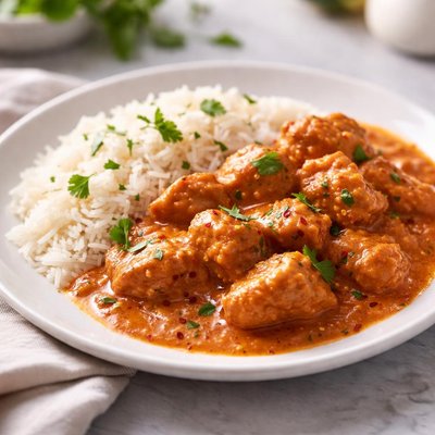 Butter chicken and rice