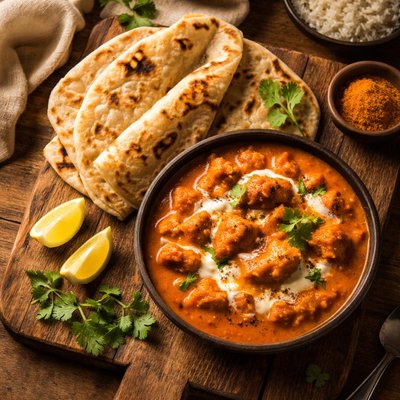 Butter chicken and roti