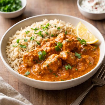 Butter chicken with brown rice