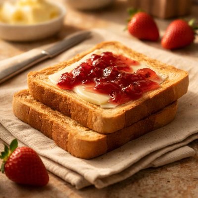 Butter jam toast