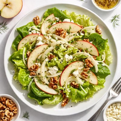 Butter lettuce apple and fennel salad