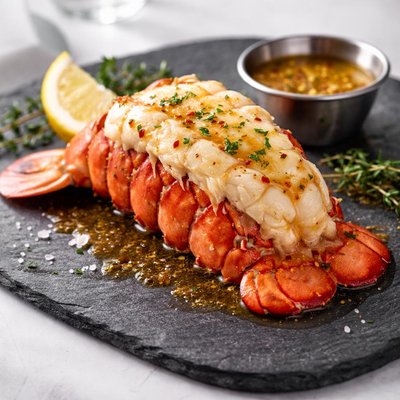 Butter poached lobster tail