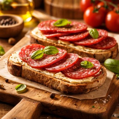 Butterbrot mit salami