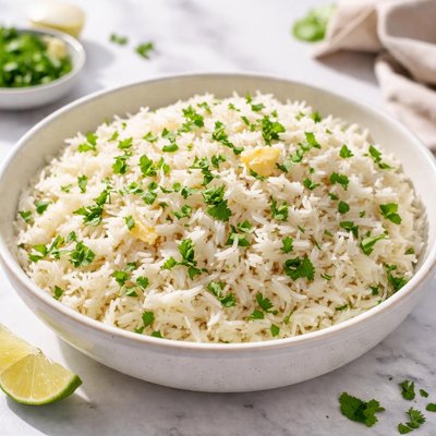 Buttered basmati rice with cilantro