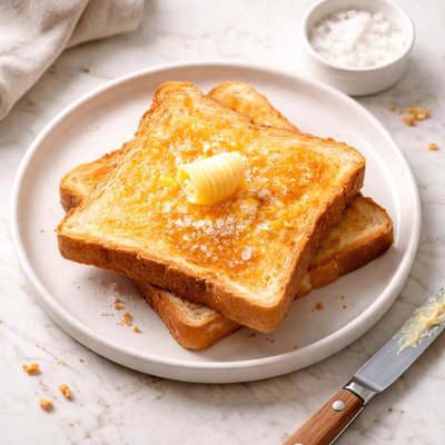 Buttered bread toast