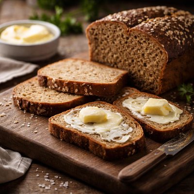 Buttered brown bread