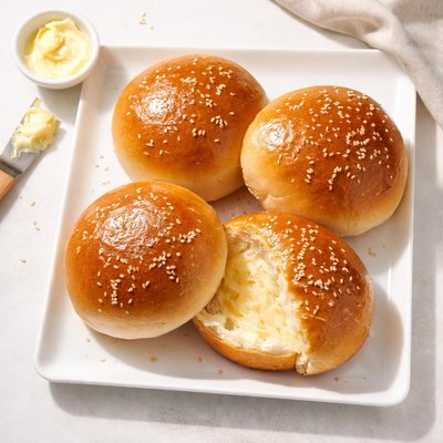 Buttered burger buns