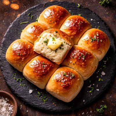 Buttered dinner roll