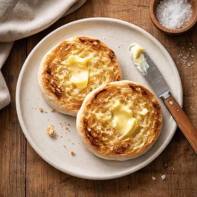 Buttered english muffin