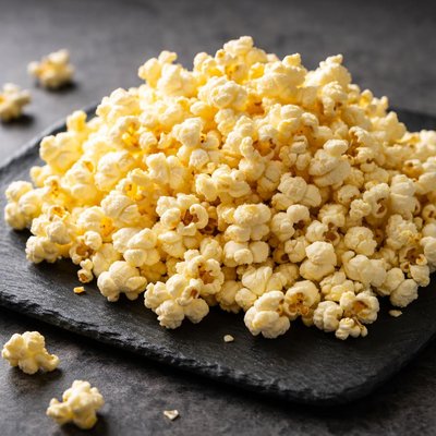 Buttered microwaved popcorn