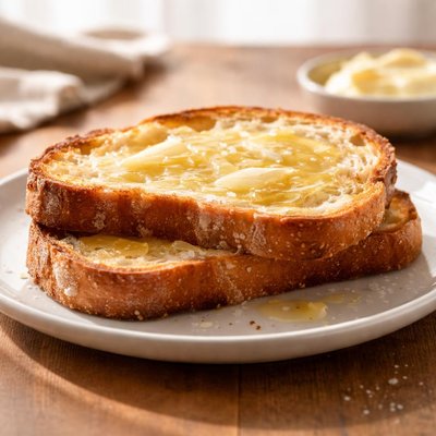 Buttered sourdough toast