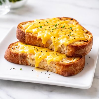 Buttered sourdough with cheddar