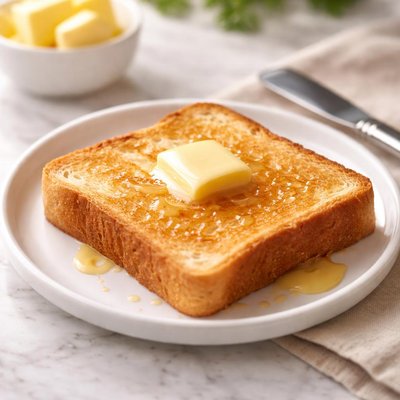 Buttered toast slice