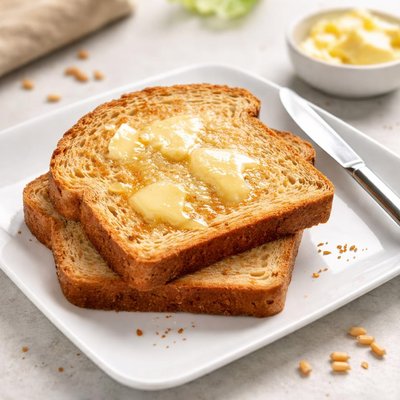 Buttered wheat bread