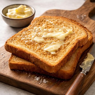 Buttered wheat toast